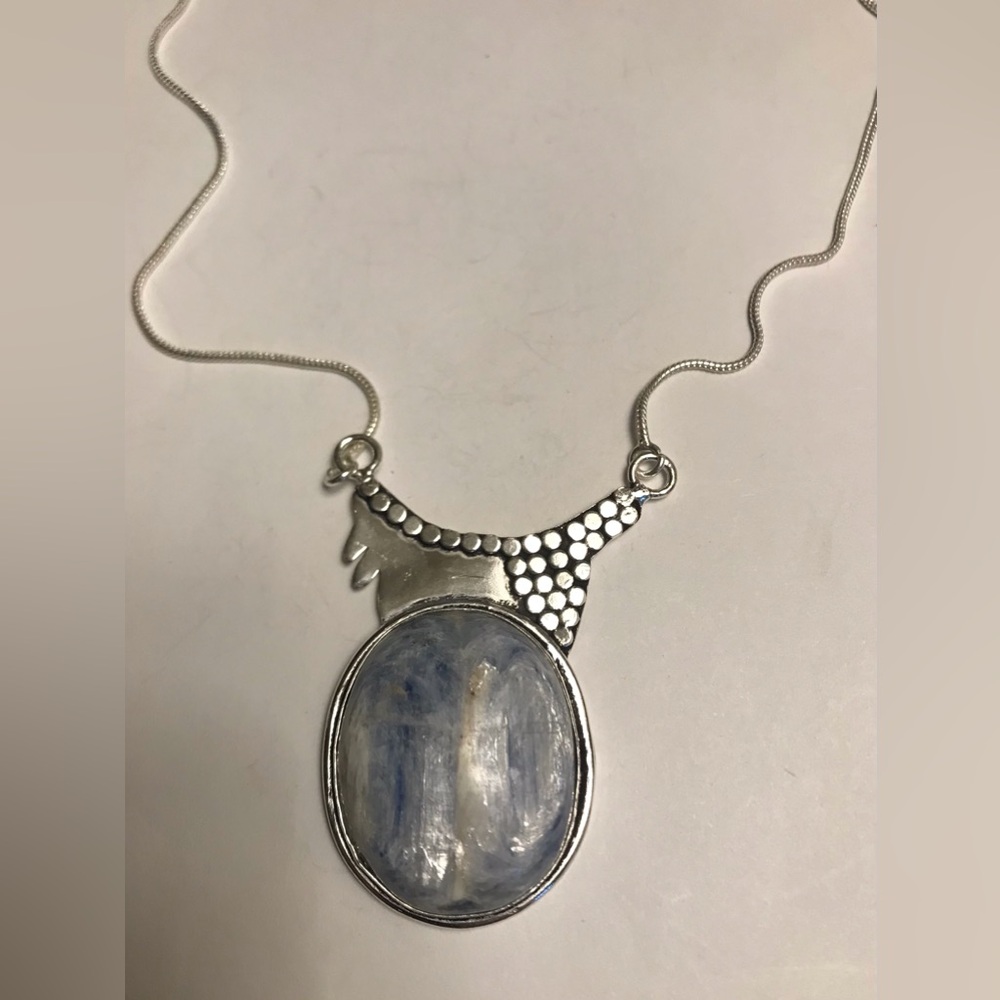 Kyanite Stamped 925 Sterling Silver Necklace